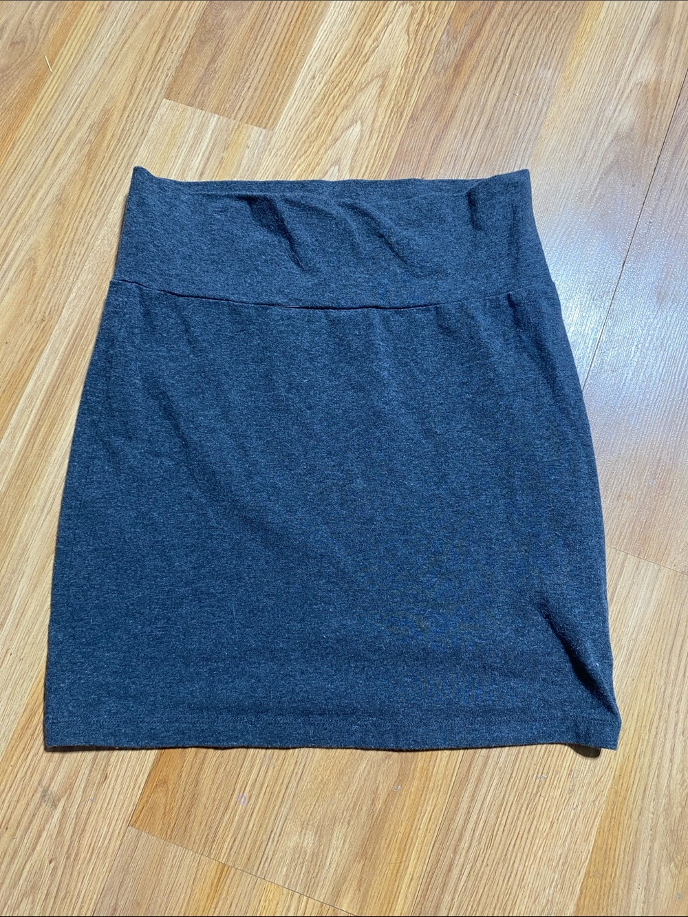Charcoal Mini Skirt with Fold-Over Waist
